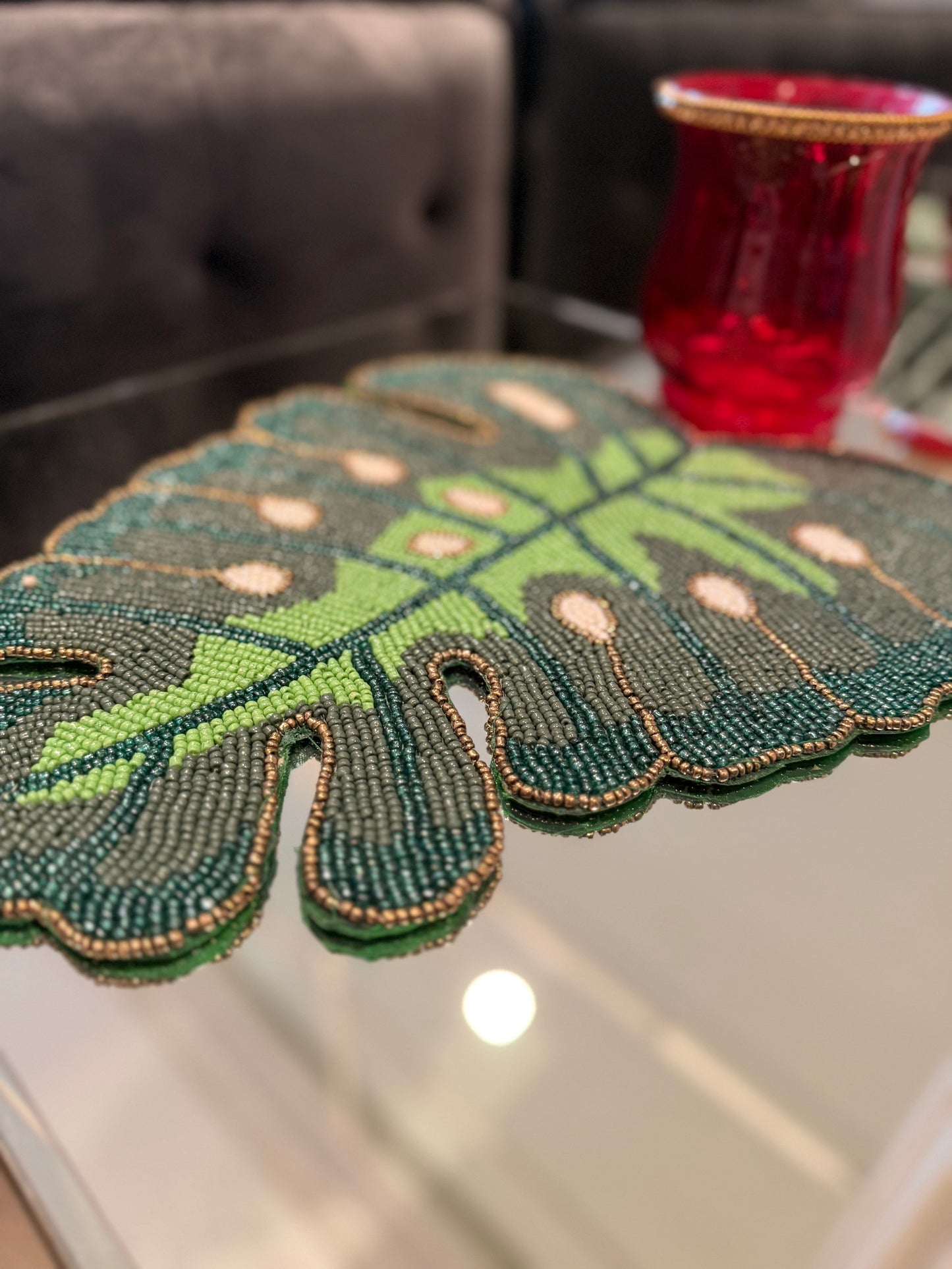 Christmas Green Leaf Placemat