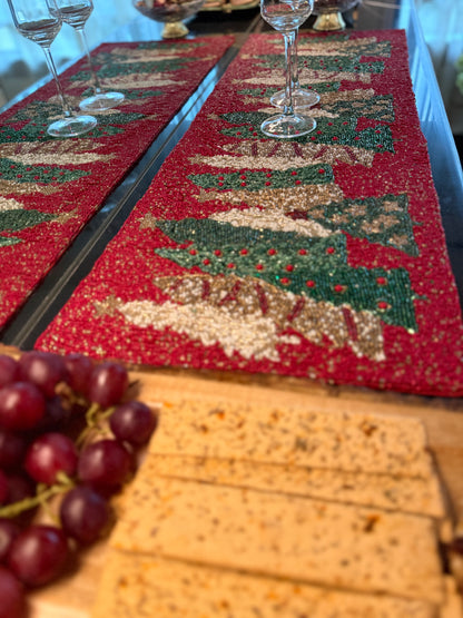 Red Christmas Tree Runner