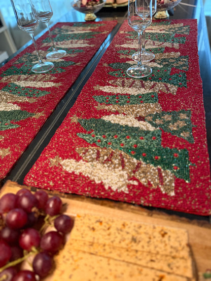 Red Christmas Tree Runner