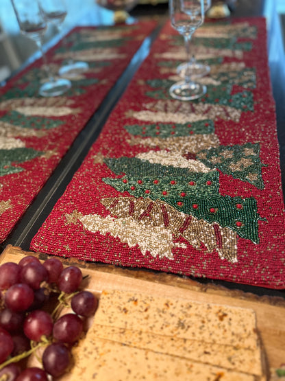 Red Christmas Tree Runner