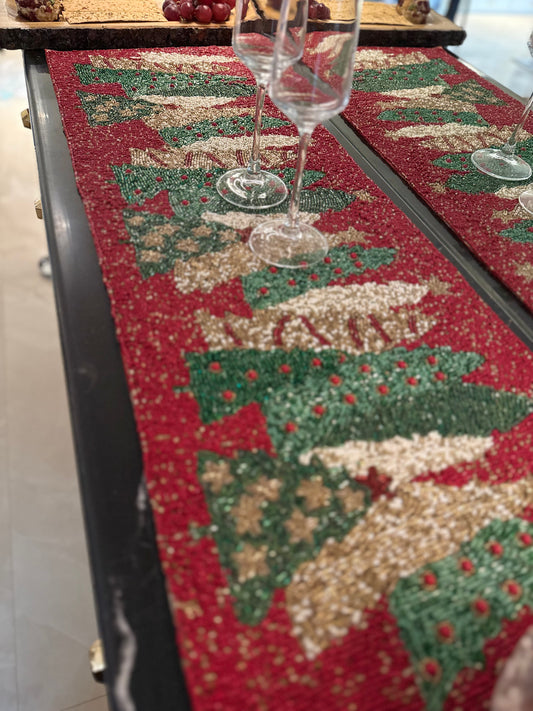 Red Christmas Tree Runner