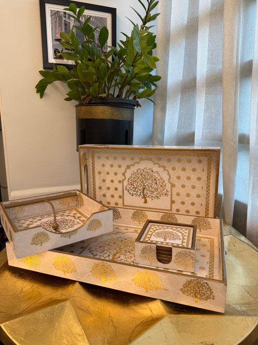 Tree of Life Heritage Tray Set of 4
