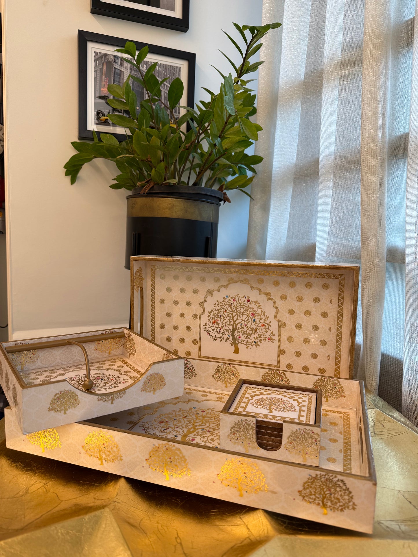 Tree of Life Heritage Tray Set of 4