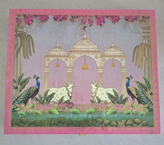 Elegant Pink Gift Box with Silver coins (Customisable)