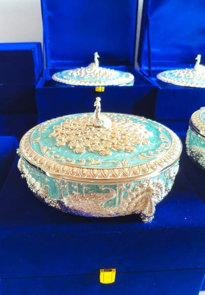 German silver Ivory mukhwas box