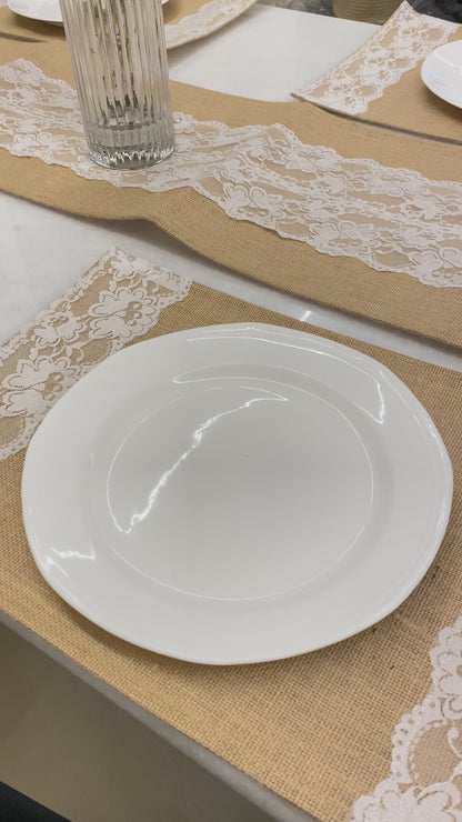 Rustic Lace Jute Table Runner & Placemats Set