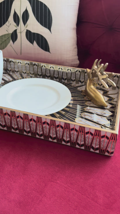 Regal Sunburst Mirror Tray Set of 3