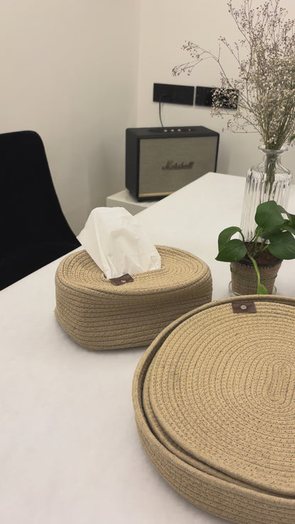 Natural Jute Table Tray & Placemats Set