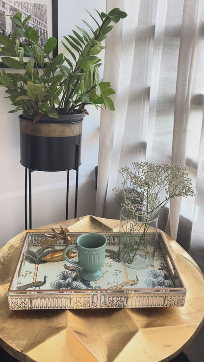 Royal Peacock Tray Set of 3