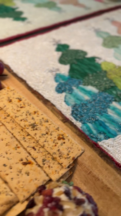 Multicolour Christmas Tree Table Runner