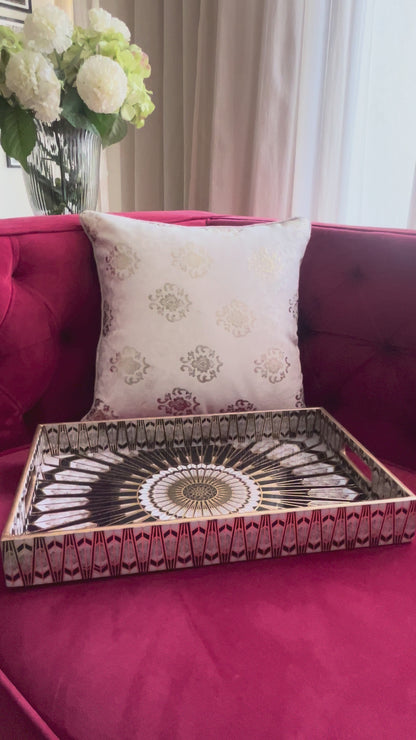 Regal Sunburst Mirror Tray Set of 3