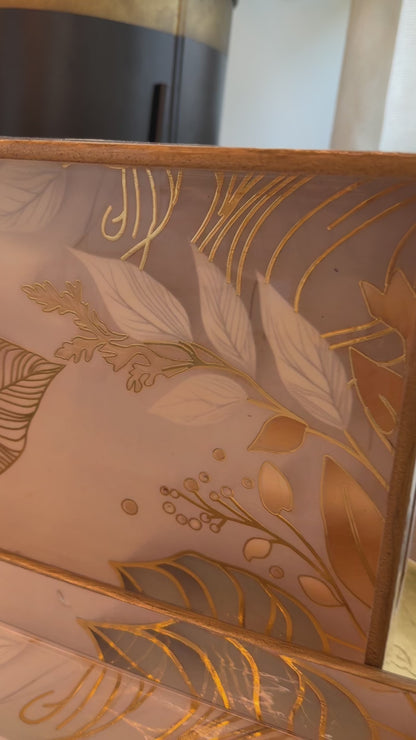 Golden Botanical Luxe Tray Set of 3