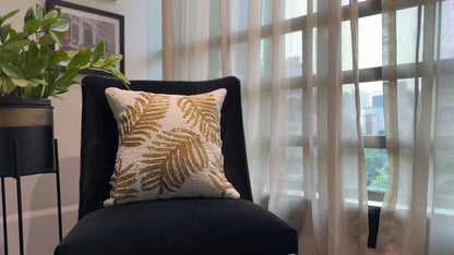 Handmade Golden Leaves Cushion Covers