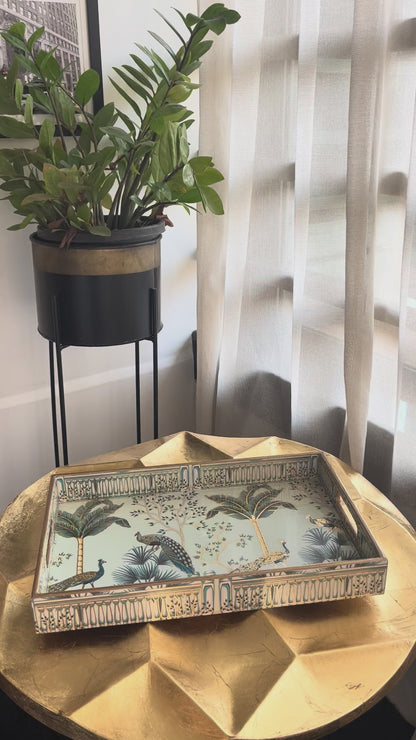 Royal Peacock Tray Set of 3