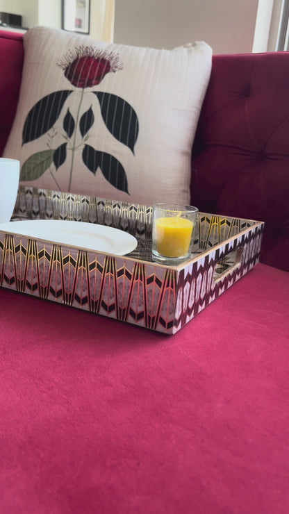Regal Sunburst Mirror Tray Set of 3