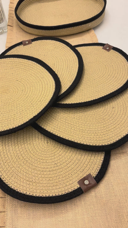 Classic Weave Round Placemat & Basket Set