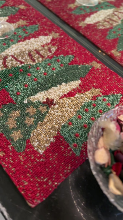 Red Christmas Tree Runner