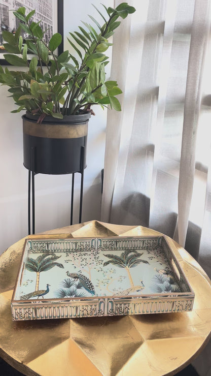 Royal Peacock Tray Set of 3