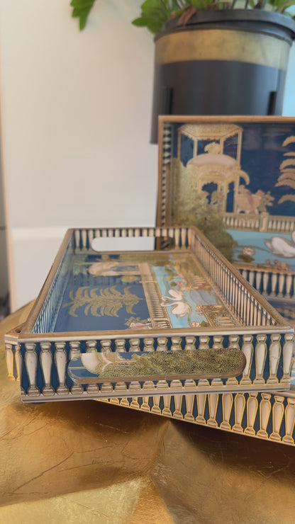 Royal Swan Palace Tray Set of 3