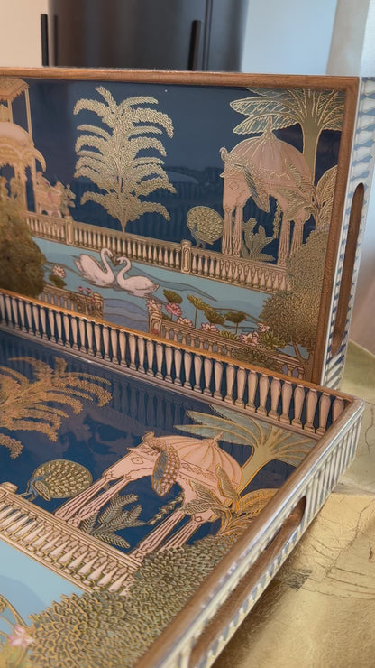 Royal Swan Palace Tray Set of 3
