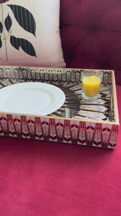 Regal Sunburst Mirror Tray Set of 3